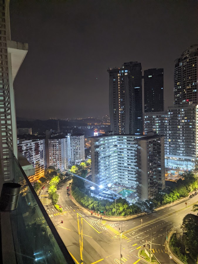 Acacia @ The Park Residences: the junction below at night from a balcony