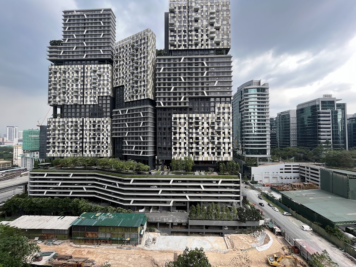 Novum: the stacked-block towers above their podium