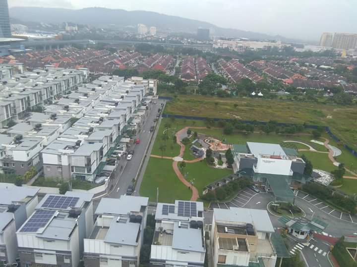 Pelangi Damansara: the view from a high floor over the neighbouring townhouses