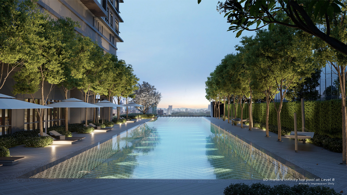 Artist's impression of Khaya Residences: the infinity lap pool on level 8