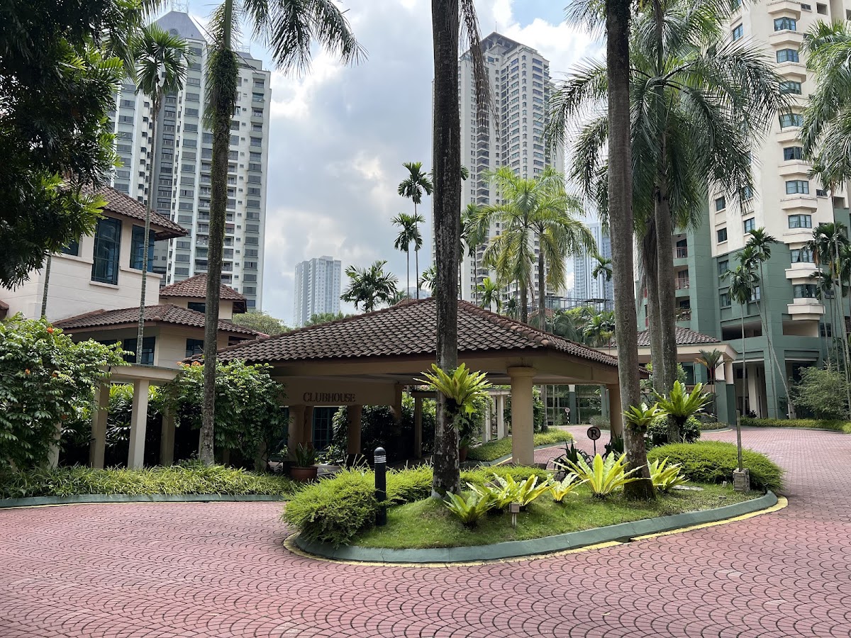 Mont Kiara Sophia: the clubhouse under its tiled roof, towers behind