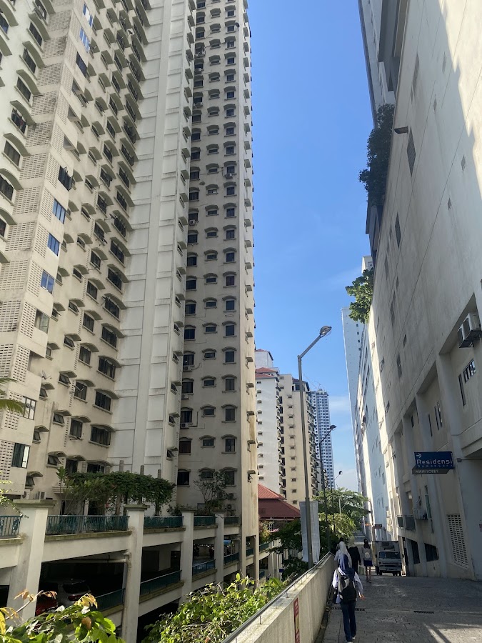 Desa Kiara: the towers from the lane below
