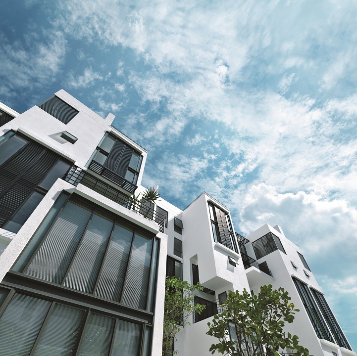 Centrio: the facade of the SOHO blocks seen from below