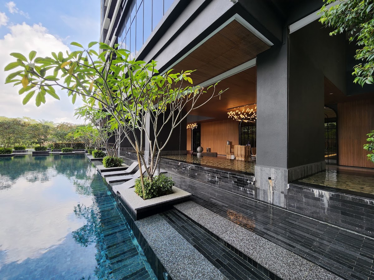 The Estate @ South Bangsar: the pool deck beside the glazed lobby