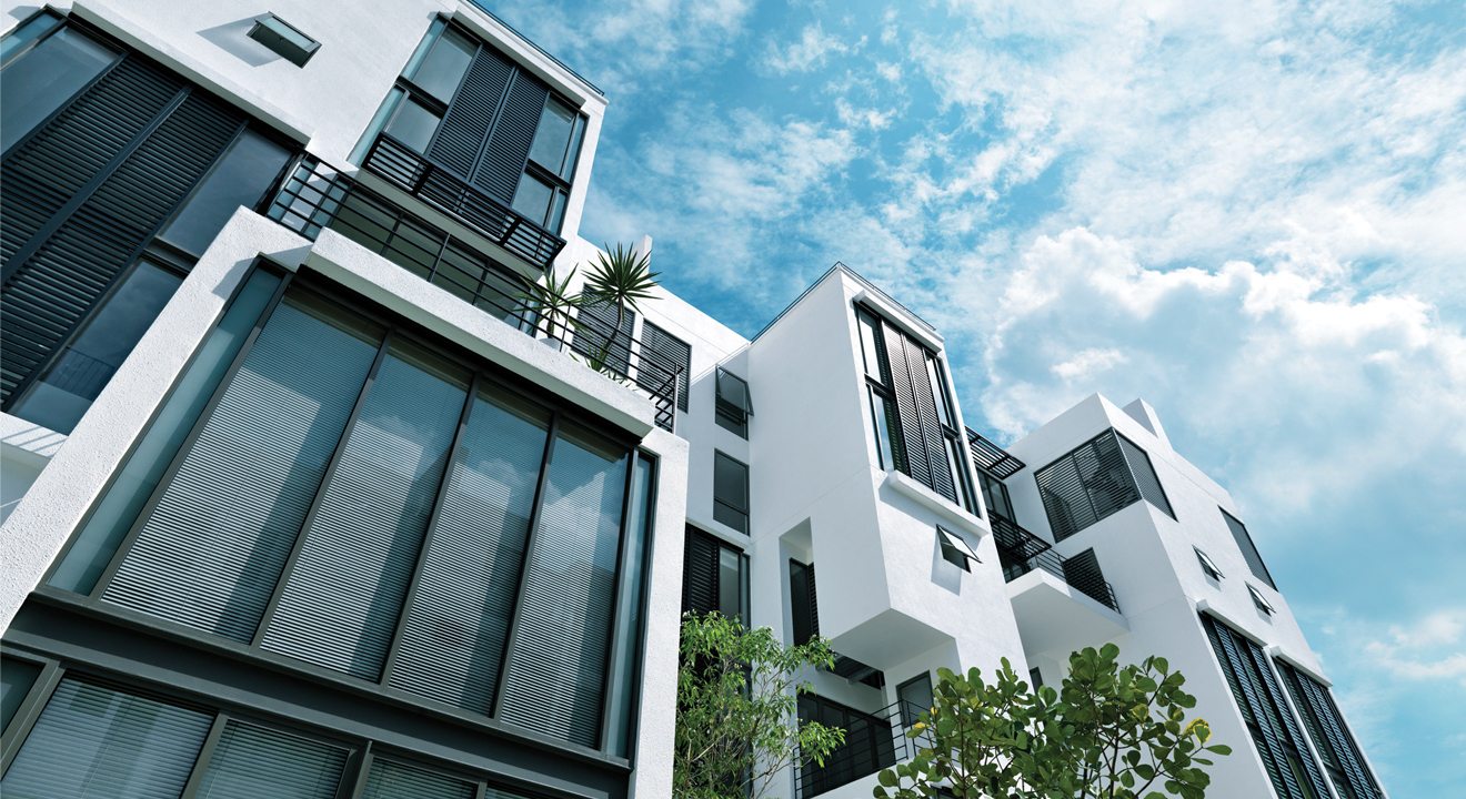 Centrio: the white SOHO blocks rising against the sky