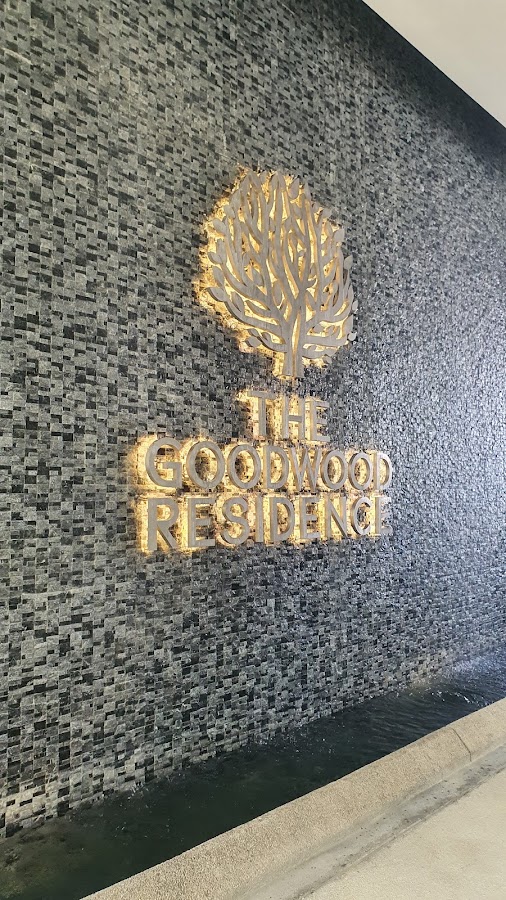 The Goodwood Residence: the development's name on the lobby's mosaic wall