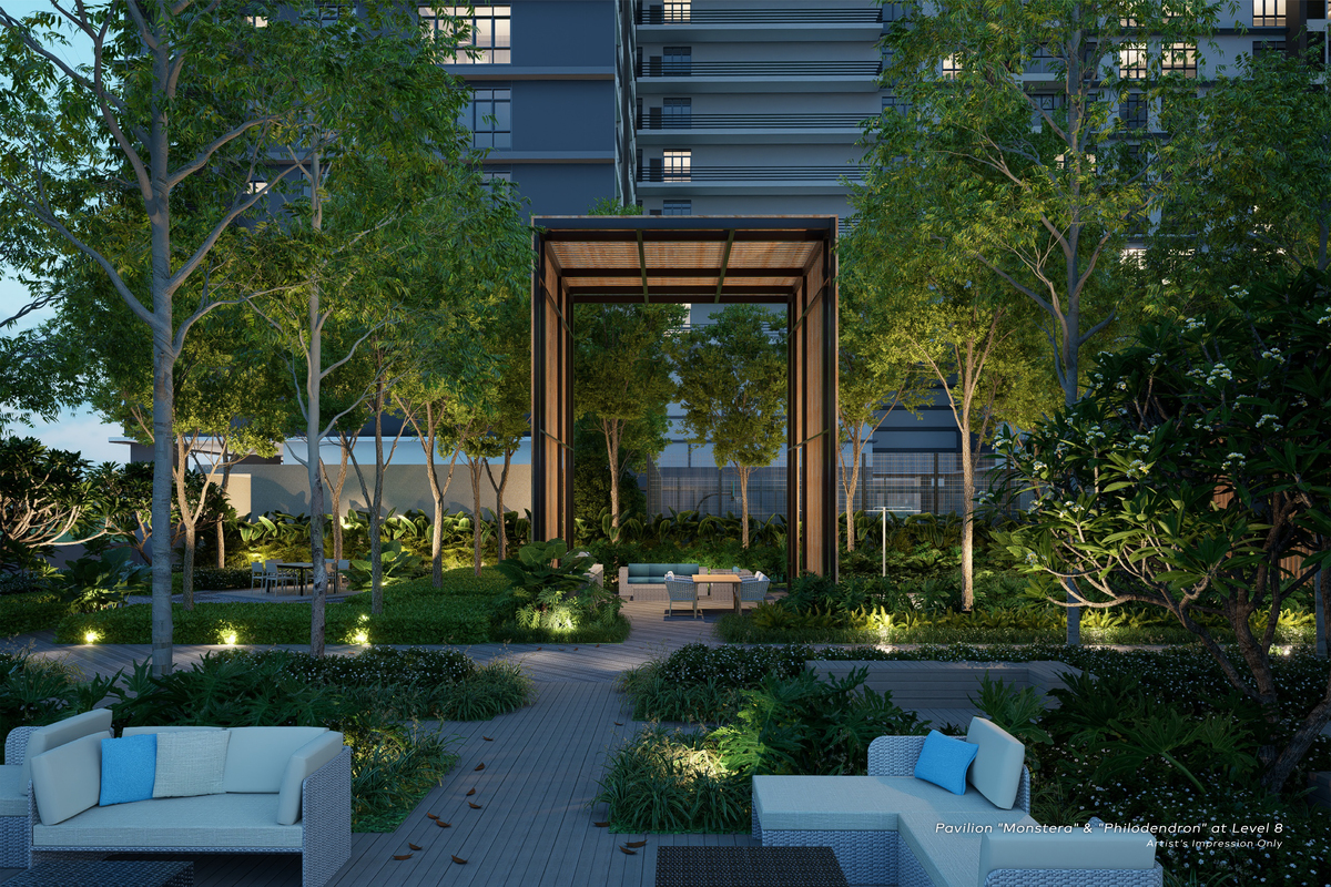 Artist's impression of Khaya Residences: a pavilion among the trees on level 8